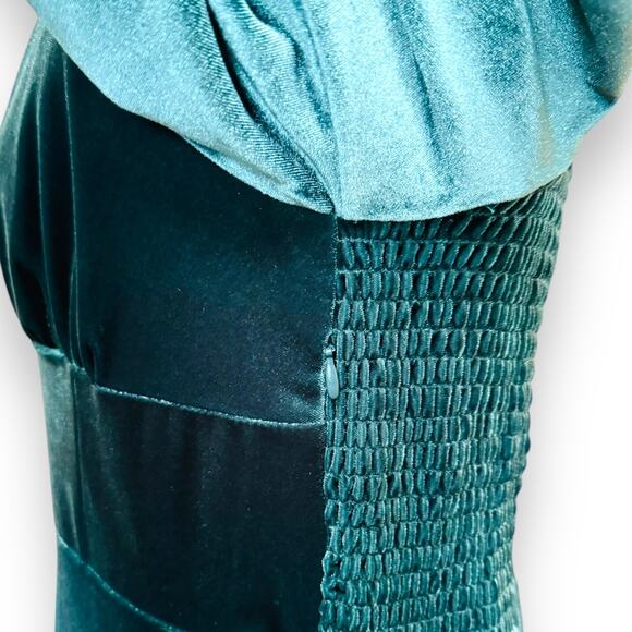 Chelsea & Violet Fall Frenzy Hunter Green Velvet Midi Dress Size Large NEW - Picture 10 of 14